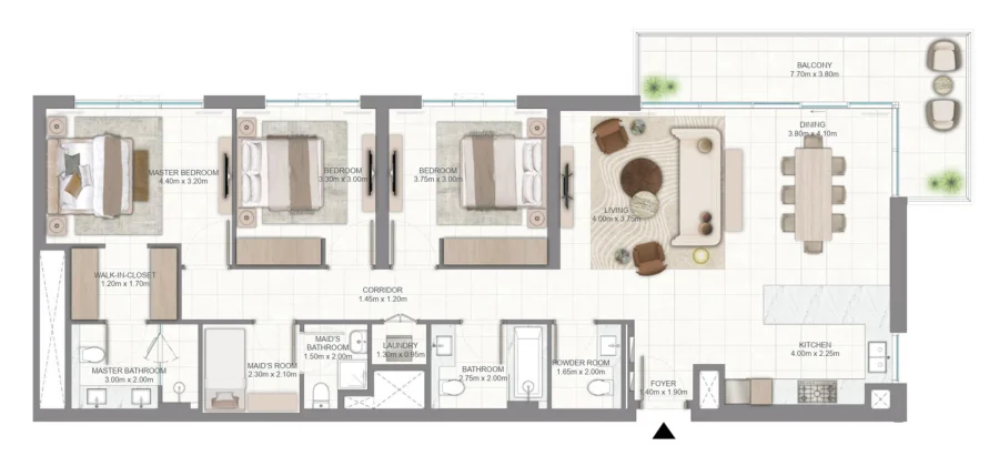3 BR — 3 Bedroom Type 1A