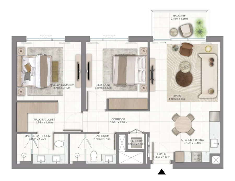 2 BR — 2 Bedroom Type 1