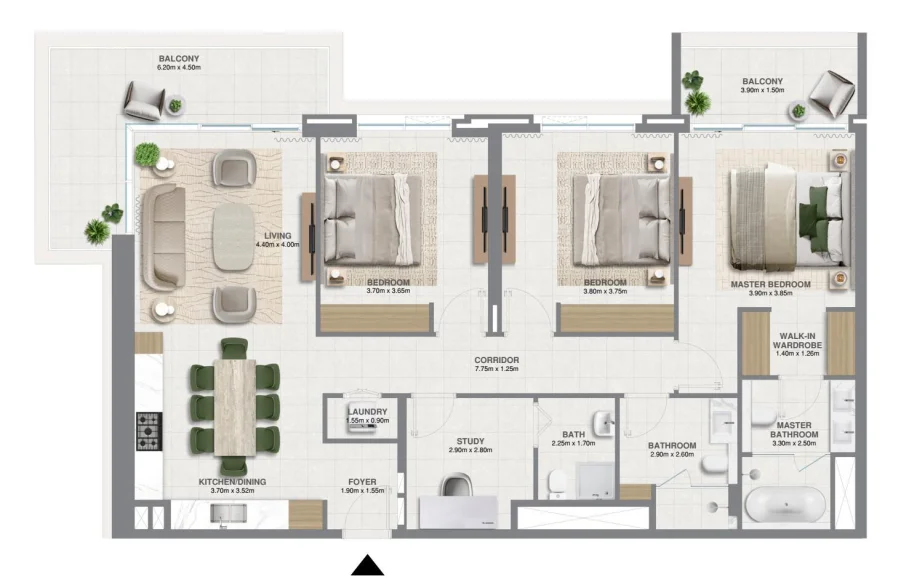 3 BR — 3 Bedroom Type 1
