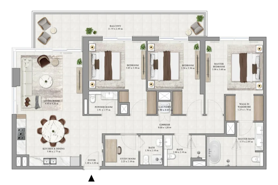 3 BR — 3 Bedroom Type B2