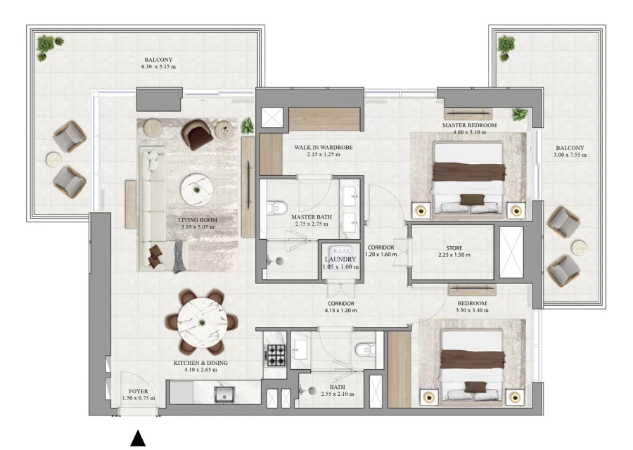 2 BR — 2 Bedroom Type A2