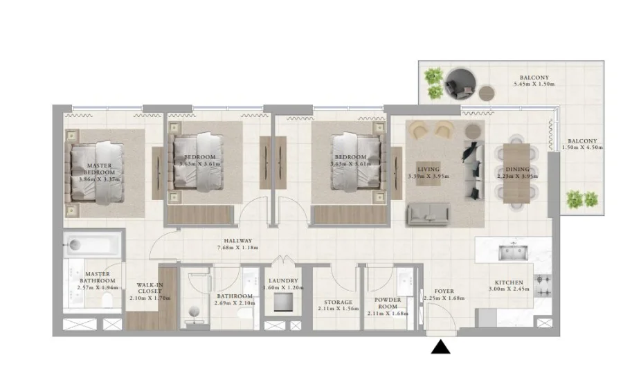 3 BR — 3 BEDROOM TYPE 1A