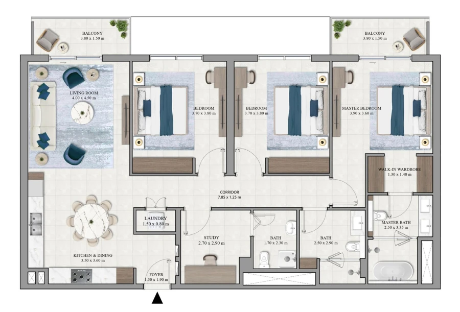 3 BR — 3 Bedroom Type 2