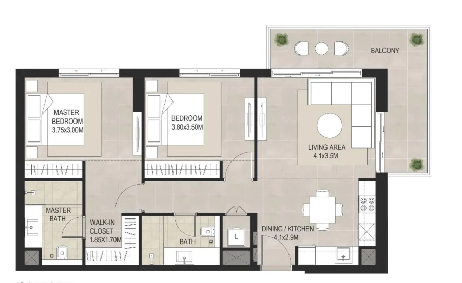 2 BR — 2 BEDROOM UNIT TYPE B6