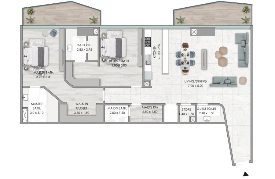 2 BR — 2 Bedroom Type A