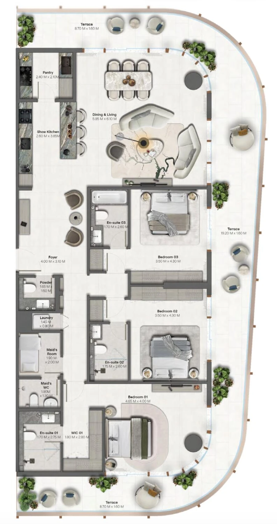 3 BR — 3 Bedroom Type 1 - 1