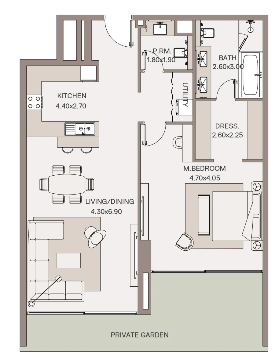 1 BR — 1 Bedroom Type A3