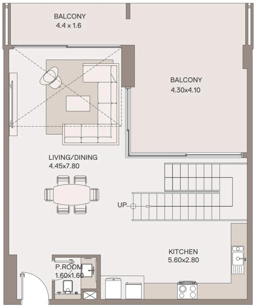 1 BR — 1 Bedroom Duplex