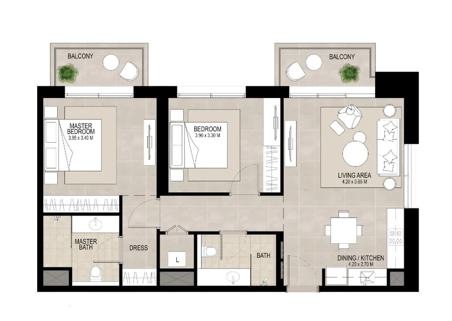 2 BR — 2 Bedroom Type B