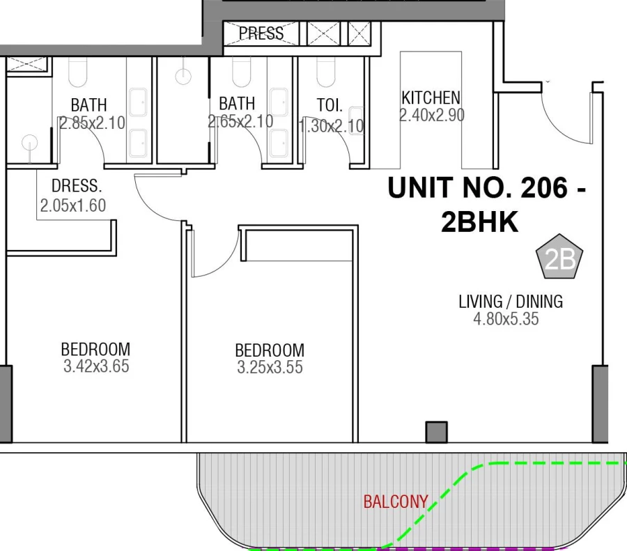 2 BR — 2 Bedroom Type 2
