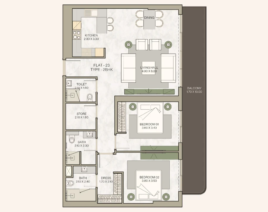 2 BR — Two Bedroom