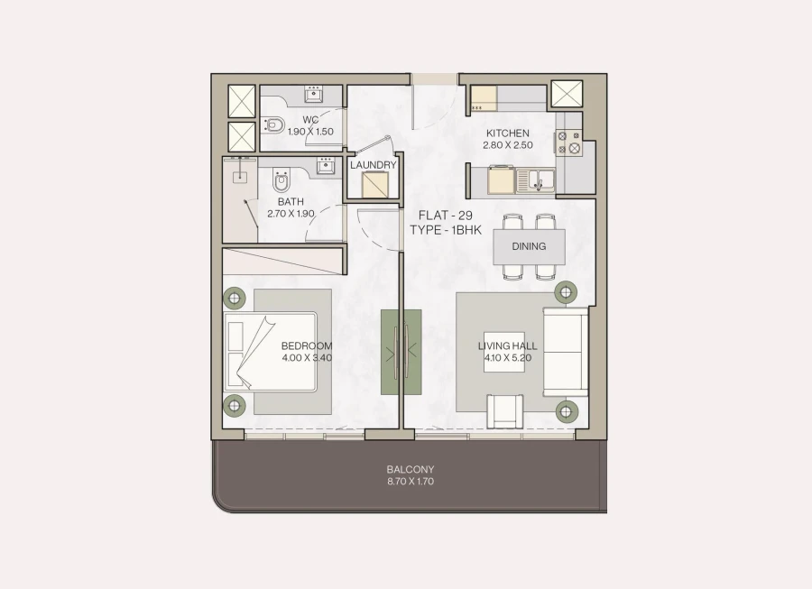 1 BR — One Bedroom