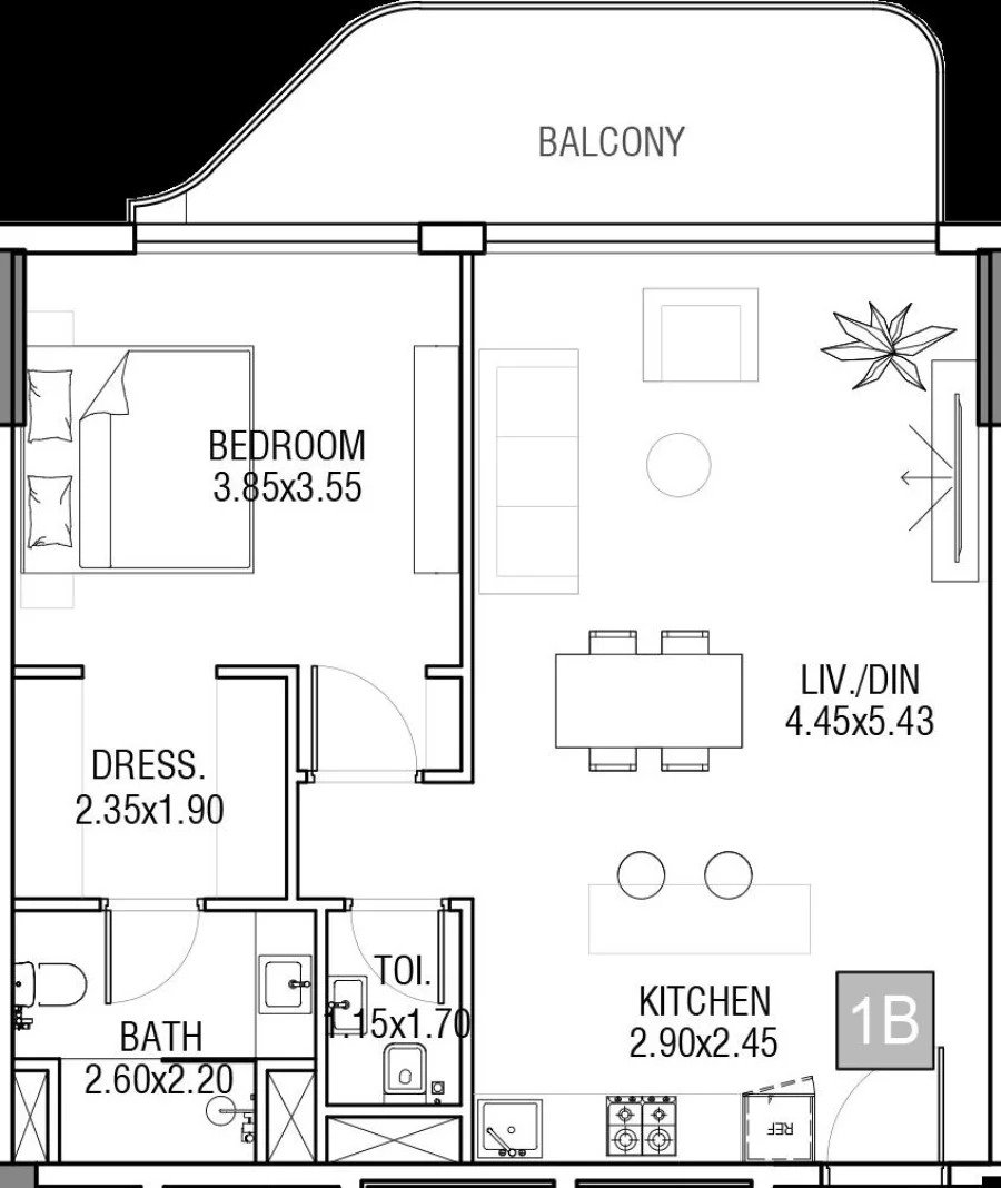 1 BR — 1 Bedroom Type 3