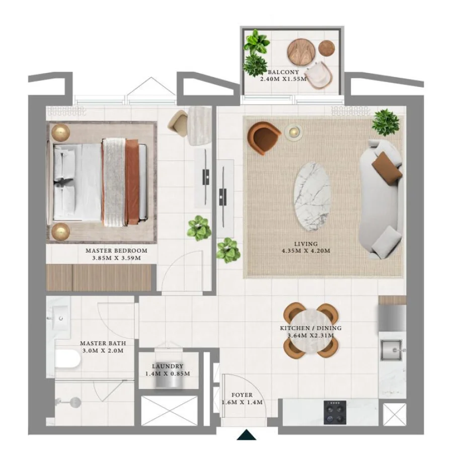 1 BR — 1 Bedroom Type A