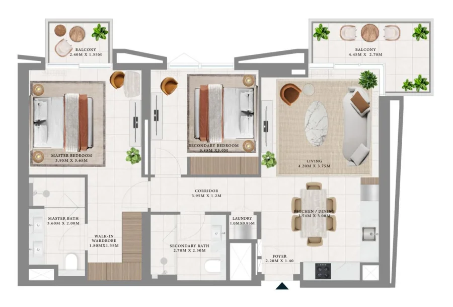2 BR — 2 Bedroom Type A.1