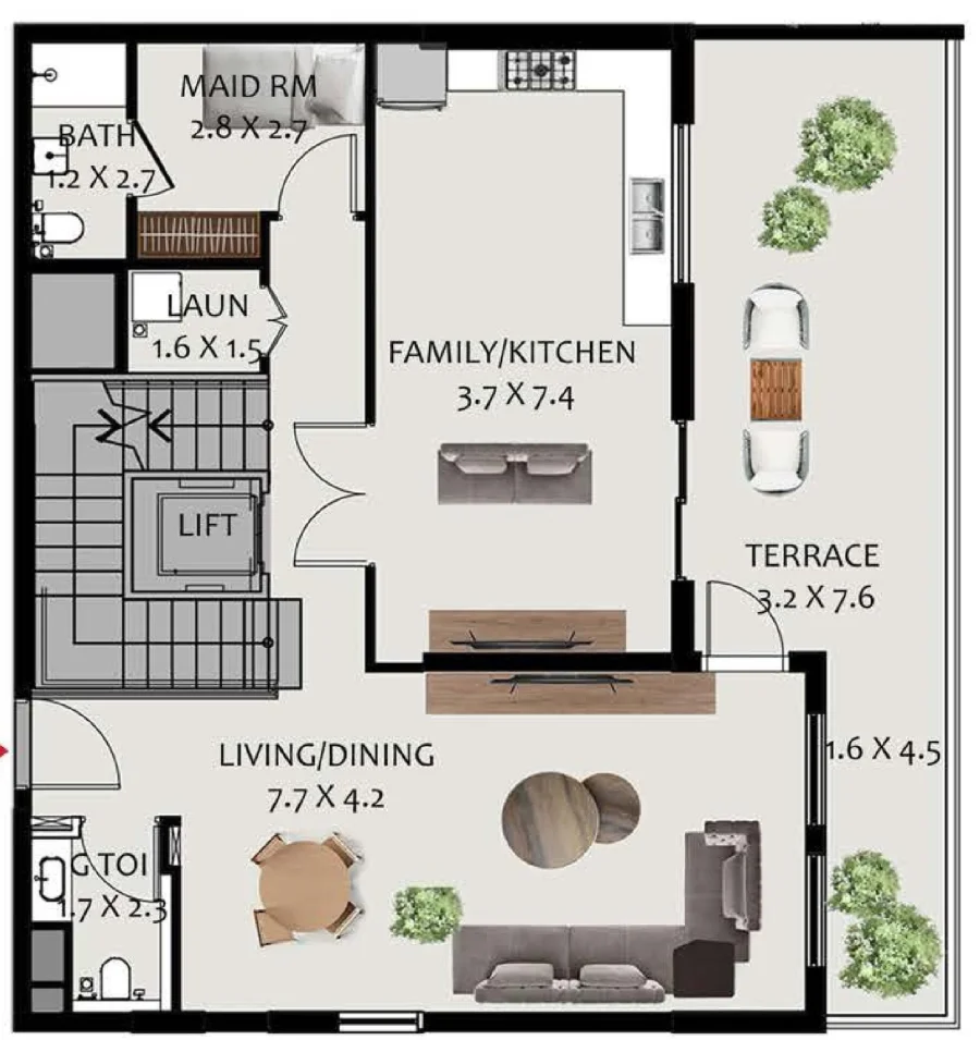 3 BR — 3 BEDROOM TYPE DX F