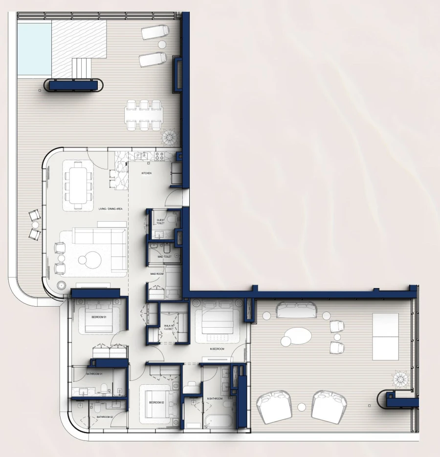 3 BR — 3 Bedroom Penthouse Type A