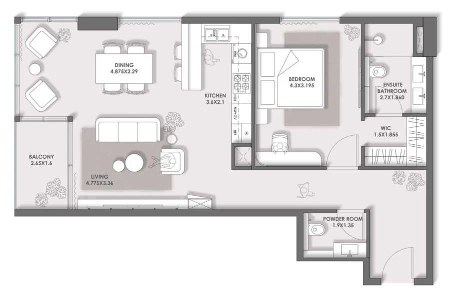 1 BR — 1 Bedroom Type 1A