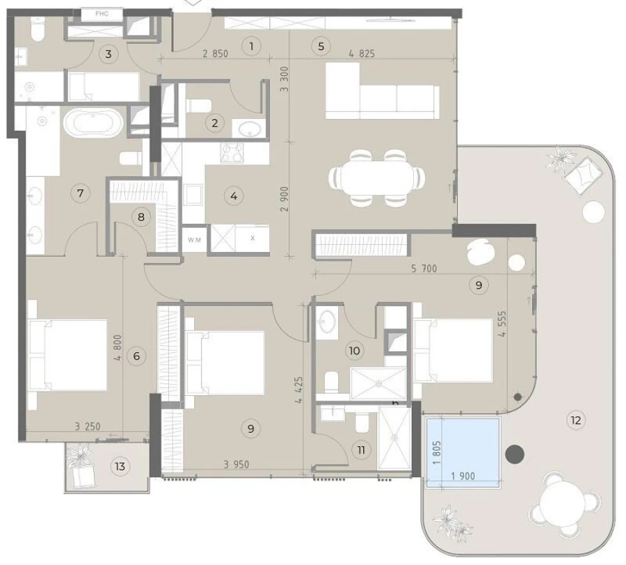 3 BR — 3 Bedroom Type 1
