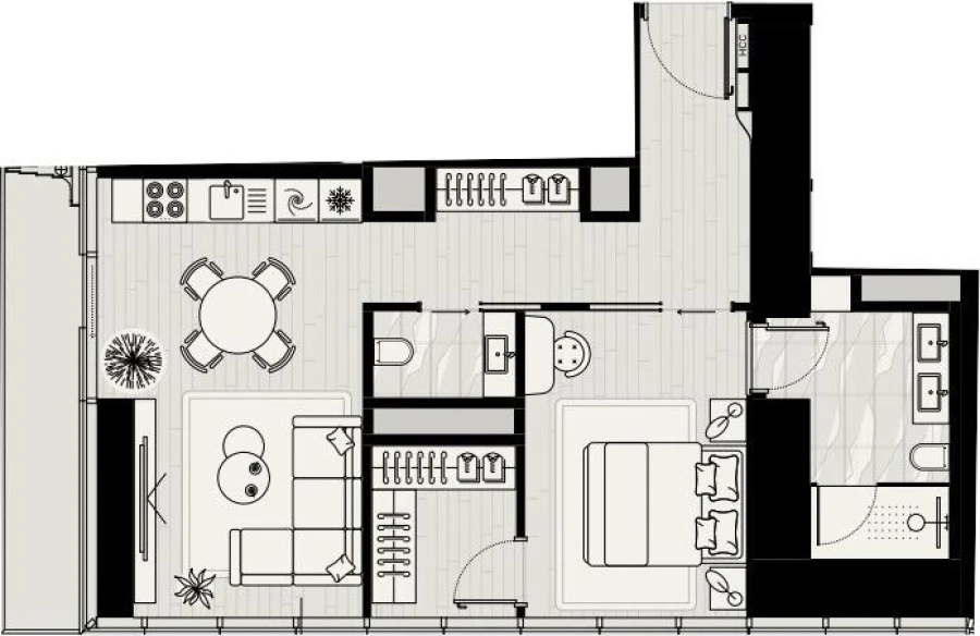 1 BR — 1 BEDROOM