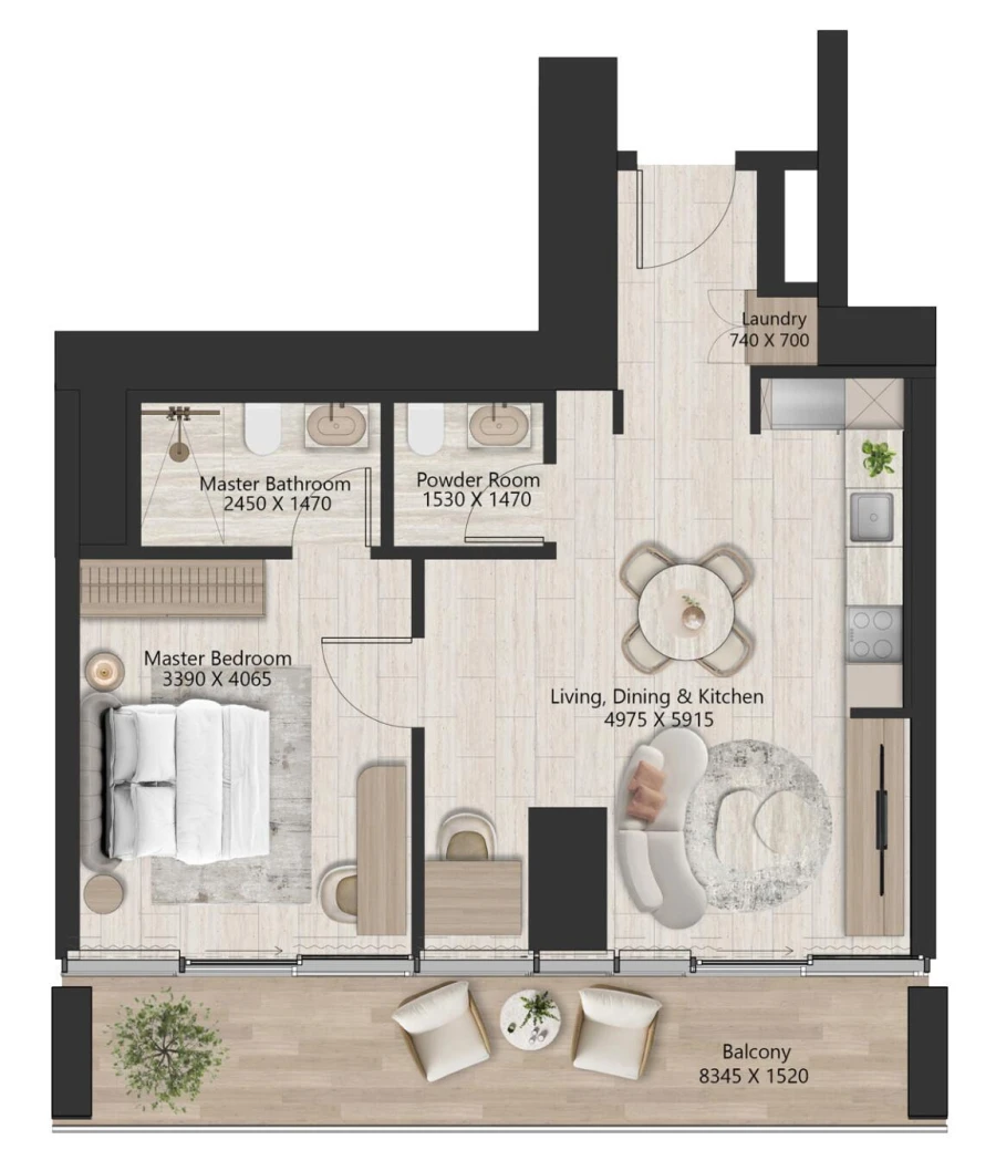 1 BR — 1 Bedroom Type 7