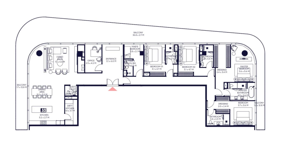 4 BR — 4 Bedroom Layout