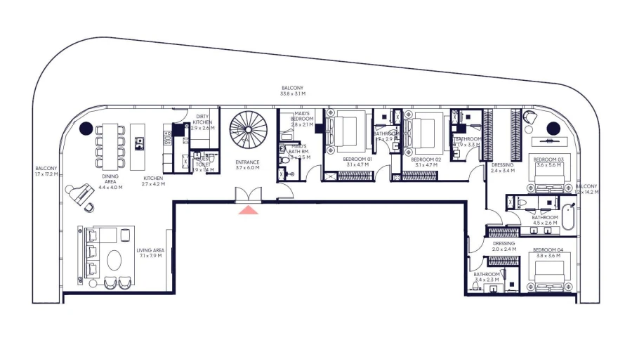 5 BR — Sky Villa 5 Bedroom Duplex