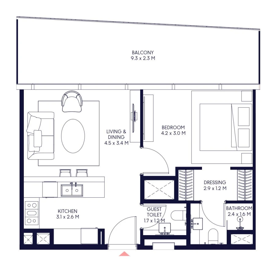 1 BR — 1 Bedroom Type A