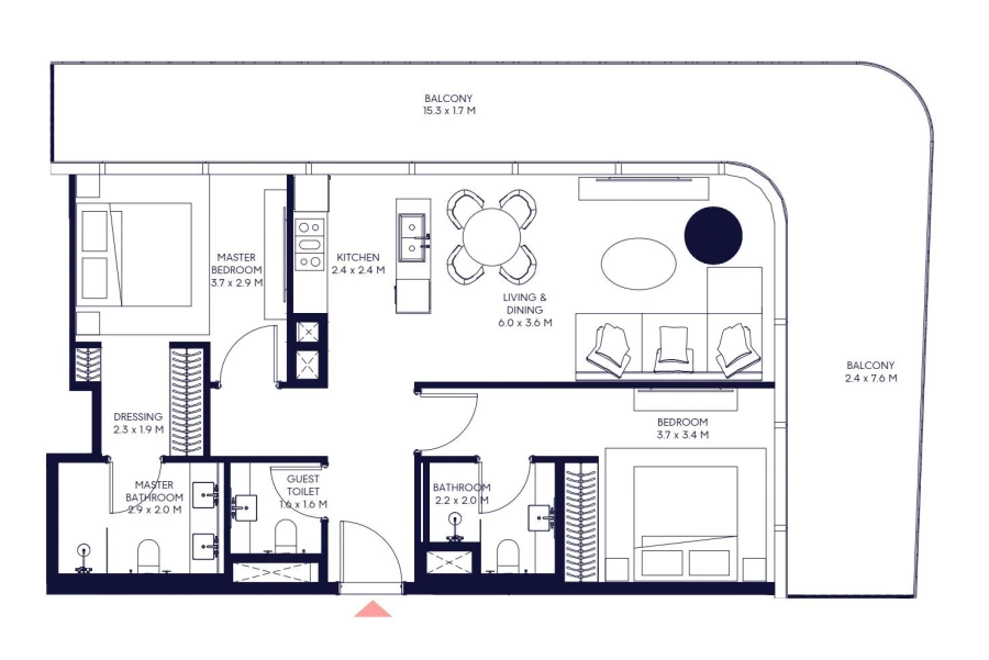 2 BR — 2 Bedroom Type A