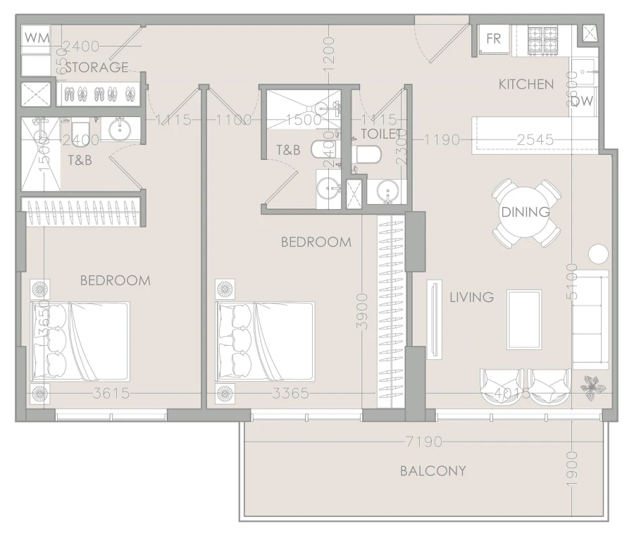 2 BR — 2 Bedroom Type B