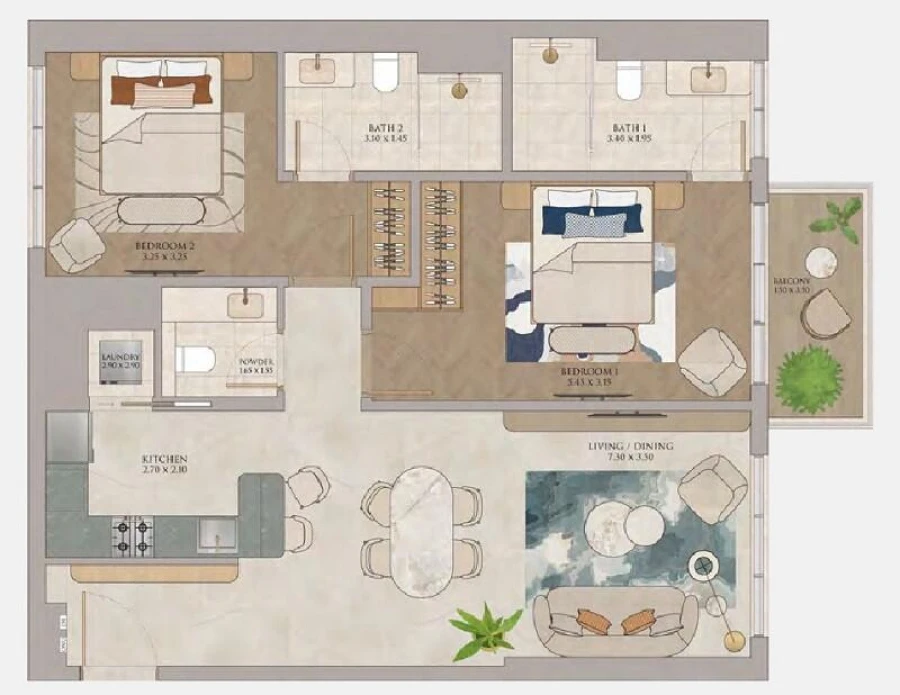 2 BR — 2 Bedroom Type 2A