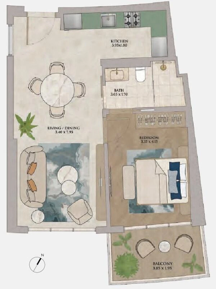 1 BR — 1 Bedroom Type 1A