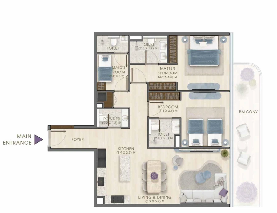 2 BR — 2 Bedroom Type 2