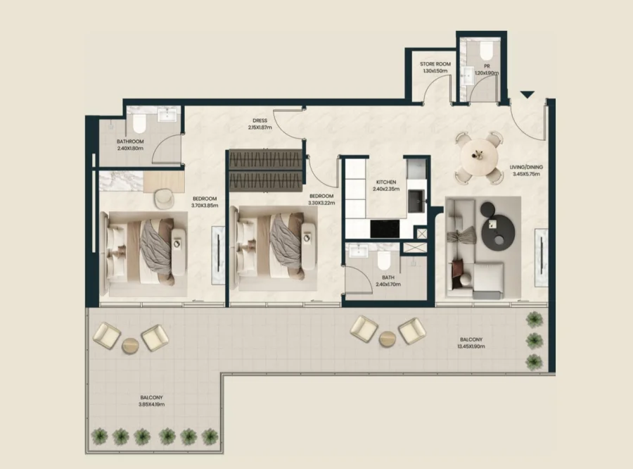 2 BR — 2 Bedroom