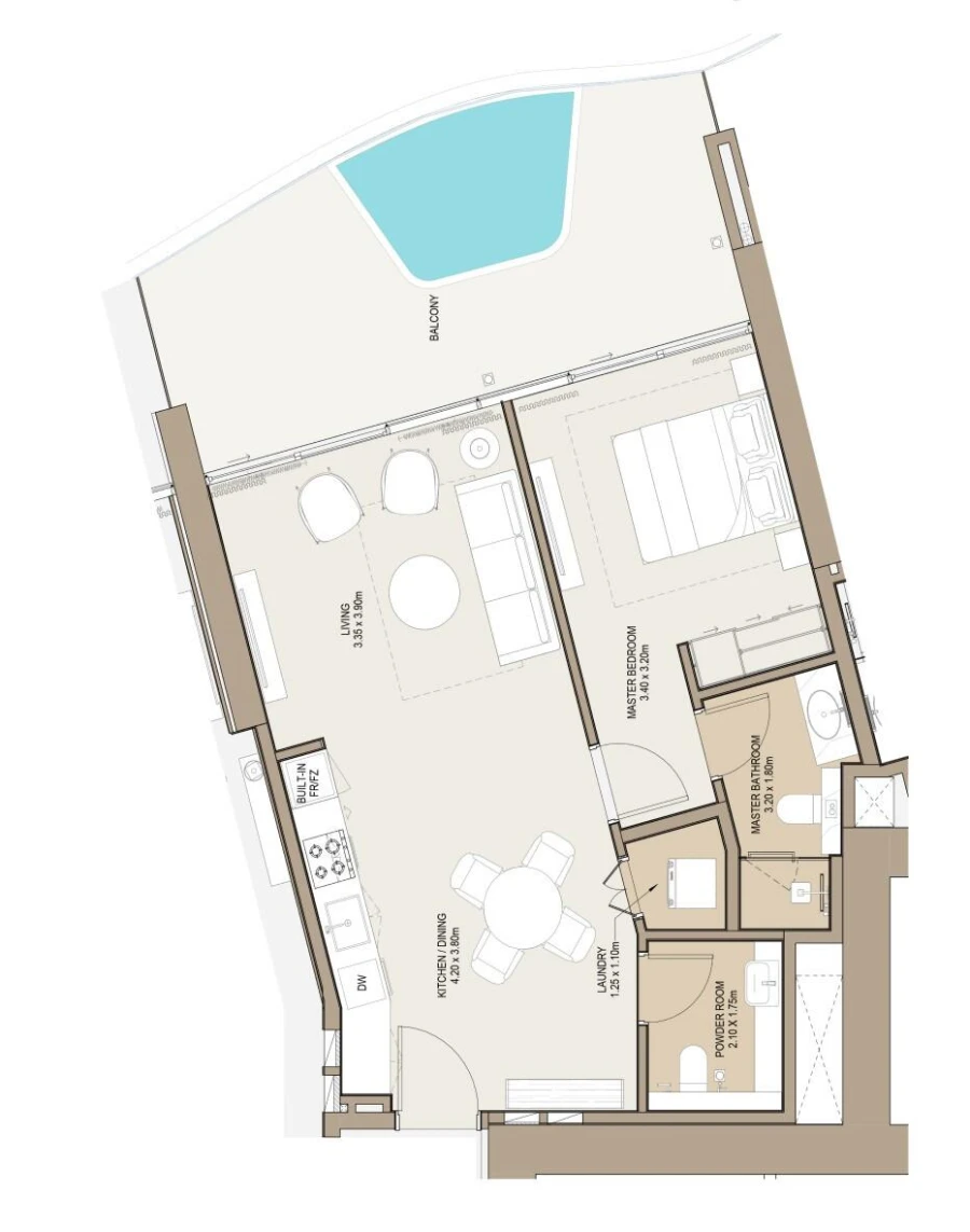 1 BR — 1 Bedroom Type С with pool