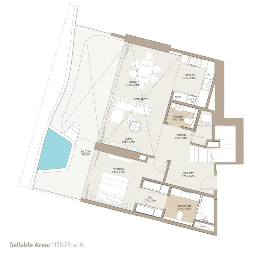 2 BR — 2 Bedroom Sky Duplex Type 1