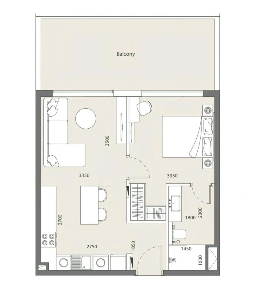1 BR — 1 Bedroom Type 1