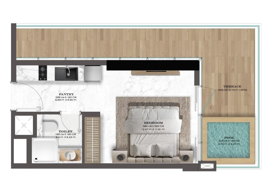 Studio — Studio with terrace