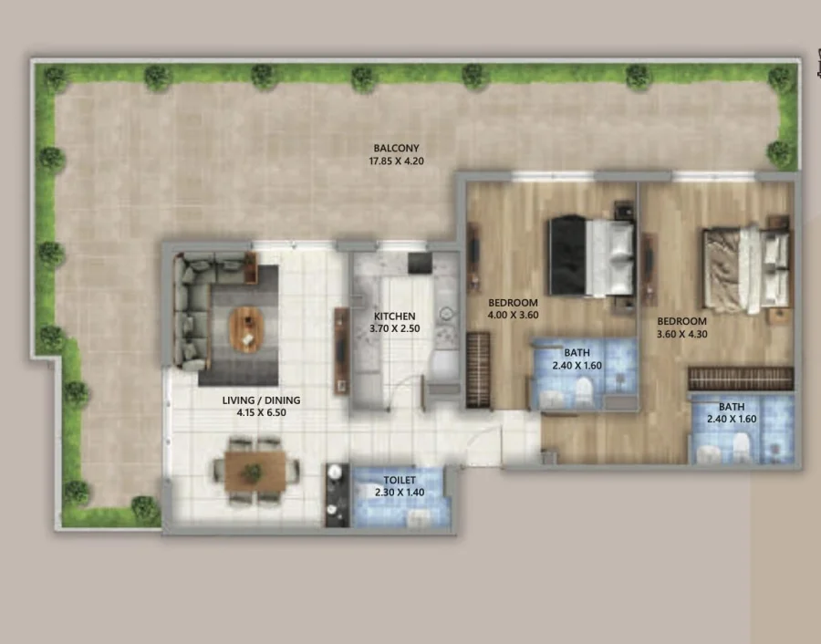 2 BR — 2 Bedroom Type D