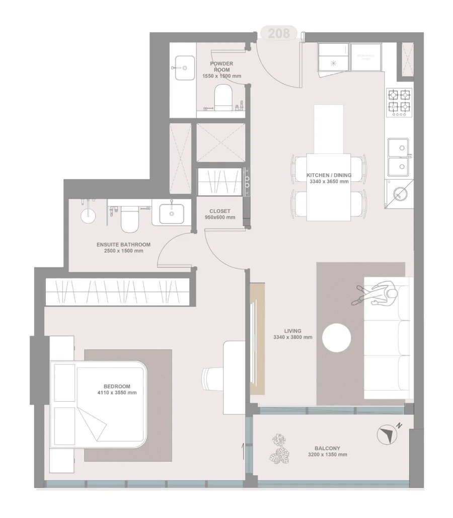 1 BR — 1 Bedroom Type 1A