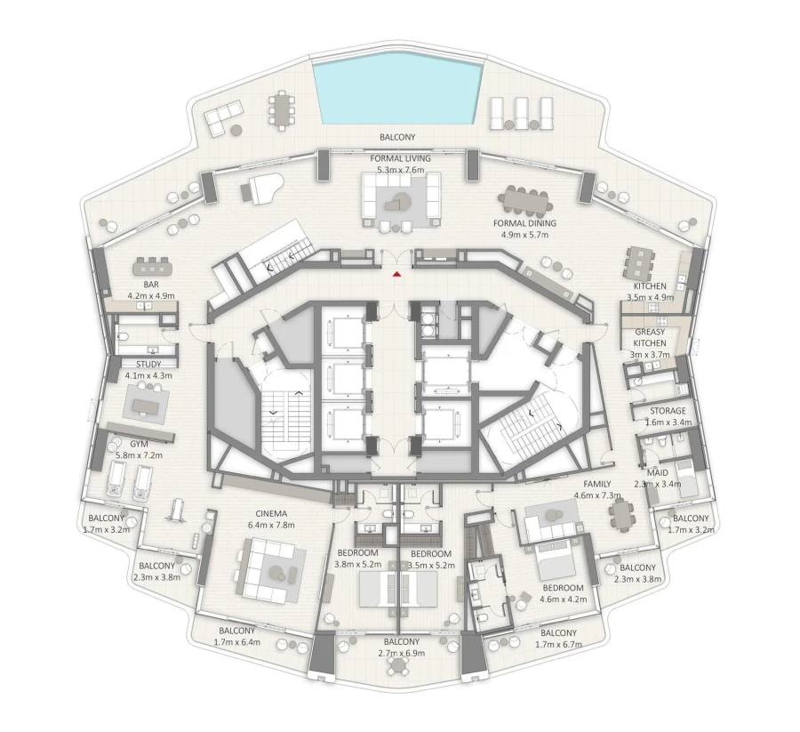 5 BR — 5 Bedroom Duplex Superlux Penthouse