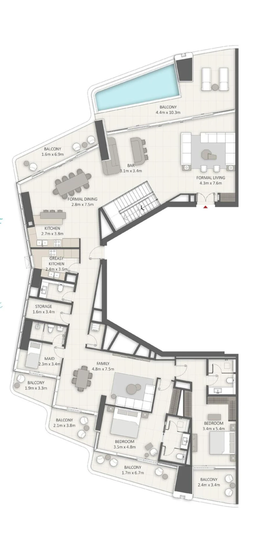 4 BR — 4 Bedroom Duplex Penthouse