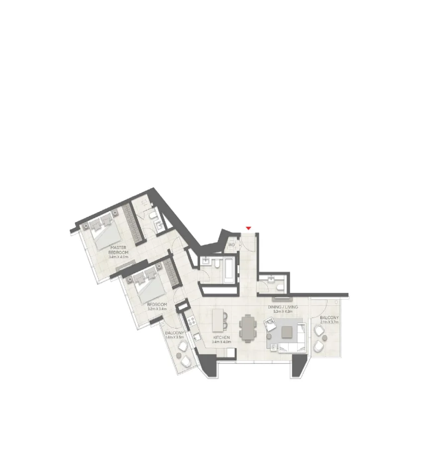 2 BR — 2 BEDROOM APARTMENT