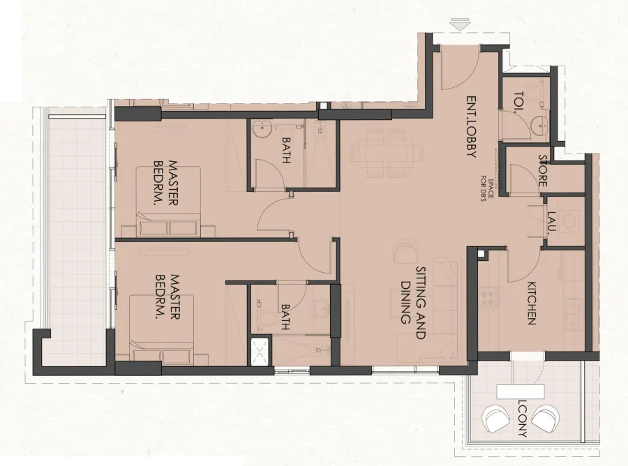 2 BR — 2 Bedroom Type 1
