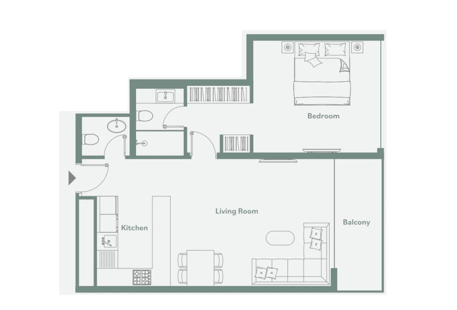1 BR — One bedroom apartment – Type C
