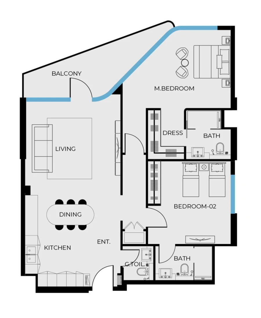 2 BR — 2 Bedroom Type A