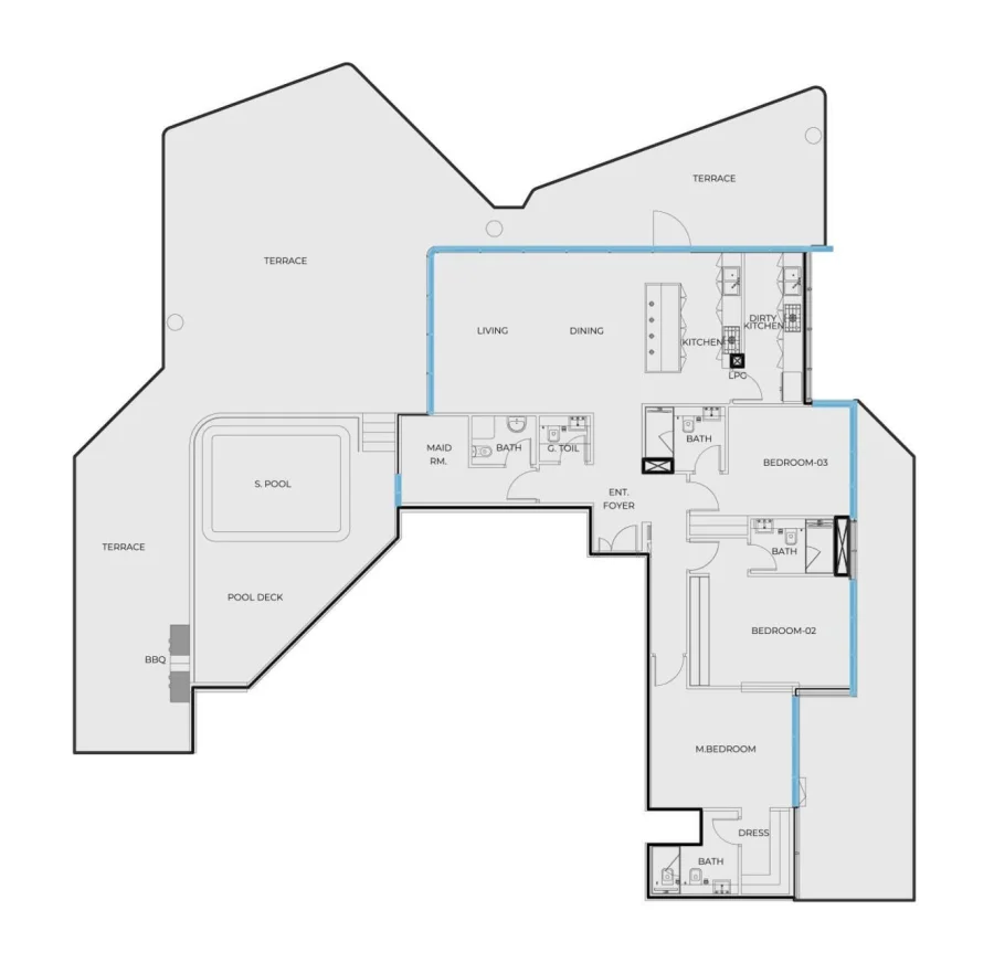 3 BR — Penthouse