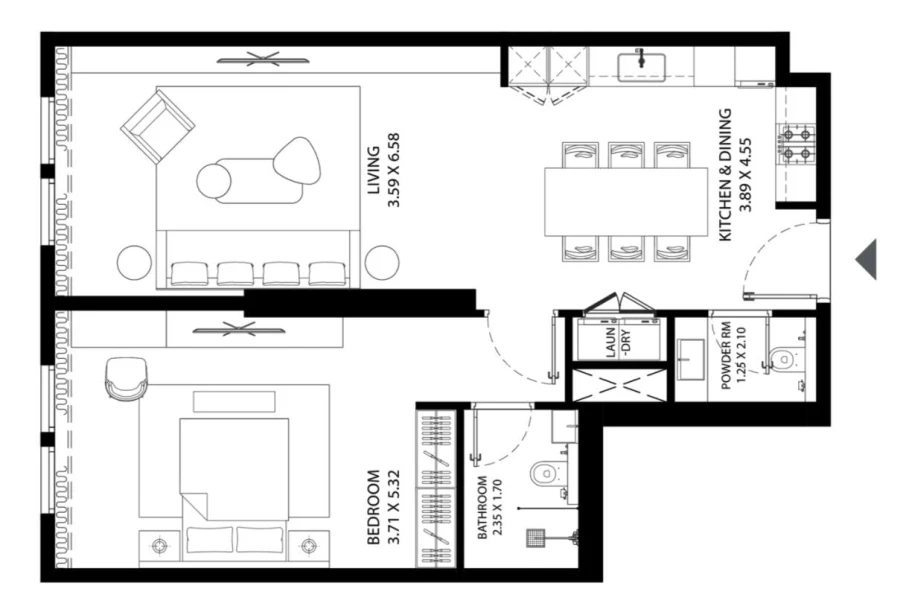1 BR — ONE BEDROOM TYPE-3
