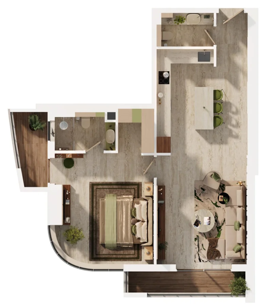1 BR — 1 Bedroom Type 110
