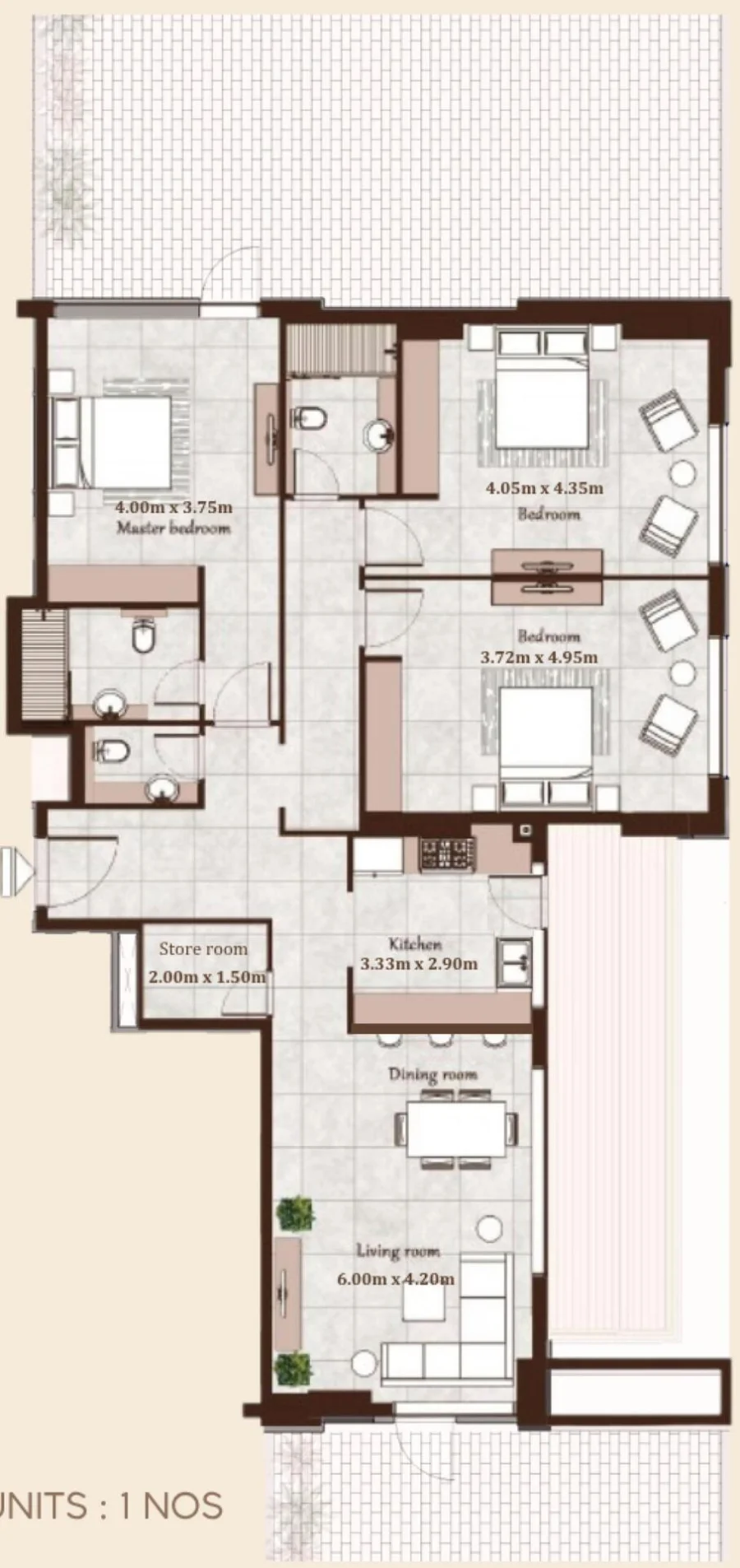 3 BR — 3 Bedroom Type A1